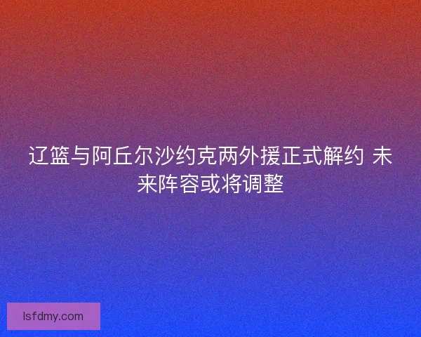 辽篮与阿丘尔沙约克两外援正式解约 未来阵容或将调整